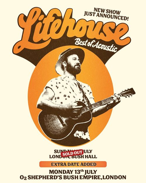 Lifehouse Best of Acoustic Lifehouse at O2 Shepherd's Bush Empire on 13 July 2026 gig poster