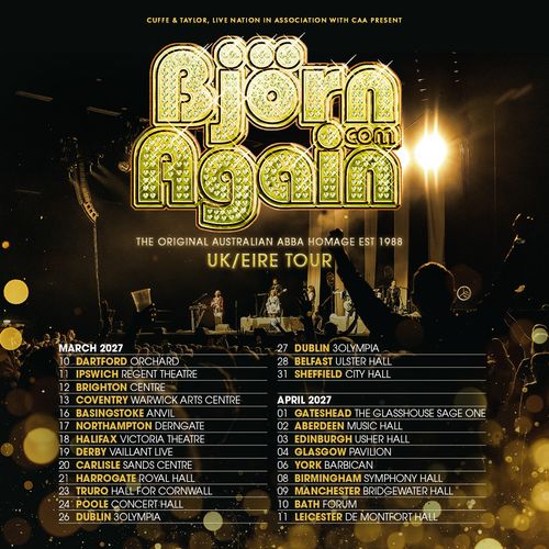 Björn Again - UK/Eire Tour Björn Again march 2027 to april 2027 tour poster