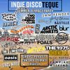 INDIE DISCOTEQUE SUMMER TERRACE PARTY Oasis, Wolf Alice, Gorillaz, Fontaines D.C., Sam Fender, Arctic Monkeys, Bastille, Florence + the Machine, The Strokes, The Libertines, The Killers, Circa Waves, James Blake, Bloc Party, Kings of Leon, Soundsystem, The 1975, Arcade Fire, Foals, Jamie T, Blur, Vampire Weekend, MGMT, Phoebe Bridgers, The Smiths, Metronomy, Tame Impala gig poster