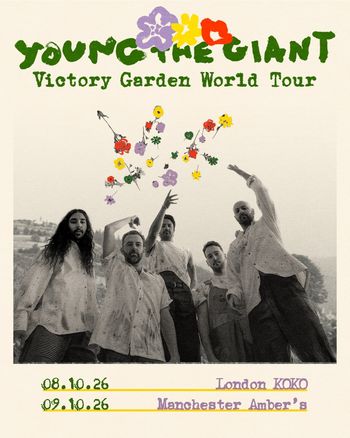 Young The Giant Victory Garden World Tour Young the Giant at Amber's on 9 October 2026 gig poster