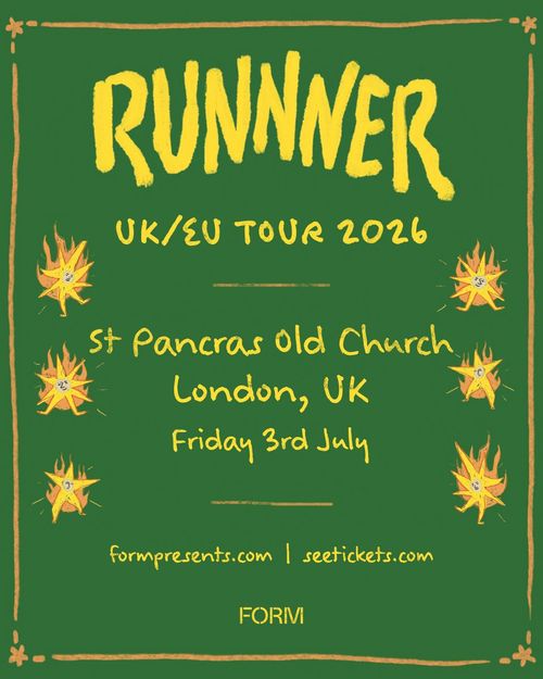 RUNNER UK/EU TOUR 2026 Runnner at St Pancras Old Church on 3 July 2026 gig poster