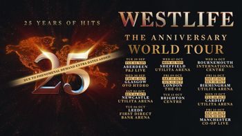 Westlife - 25 Years of Hits The Anniversary World Tour Westlife at P&J Live on 29 September 2025 gig poster