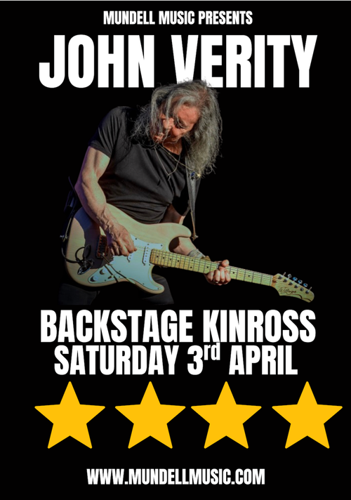 JOHN VERITY at Backstage on 3 April 2026 gig poster