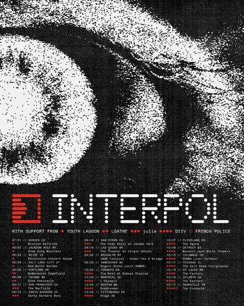 Interpol at Roadrunner on 4 October 2026 gig poster