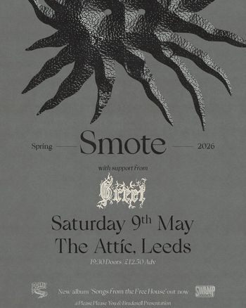 Smote Green at The Attic on 9 May 2026 gig poster