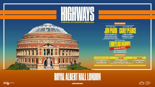 HIGHWAYS A FESTIVAL OF COUNTRY & AMERICANA Bec O'Malley, Kaitlin Butts, Clover County, Alyssa Bonagura, Emmylou Harris, Jack Van Cleaf, SONGWRITERS ROUND, TIGRILLY GOLD, Dave Lofts, Corey Kent, Jon Pardi, Carly Pearce may 2026 tour poster