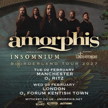 Amorphis Borderland Tour 2027 Amorphis, Unto Others, Insomnium february 2027 tour poster