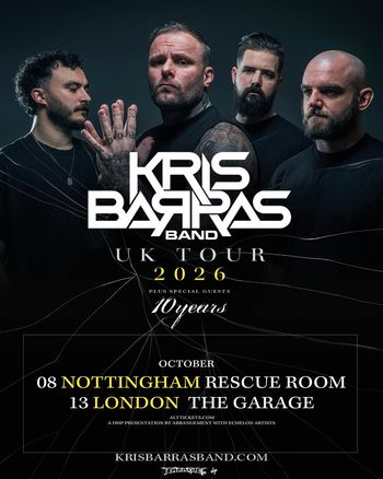 Kris Barras Band UK Tour 2026 Kris Barras Band october 2026 tour poster