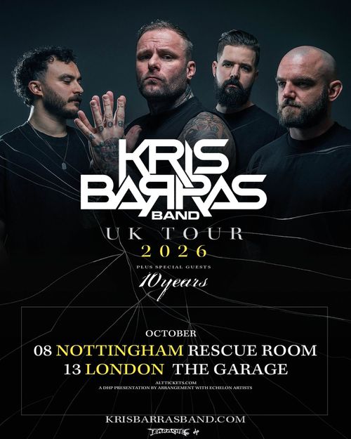 Kris Barras Band UK Tour 2026 Kris Barras Band october 2026 tour poster