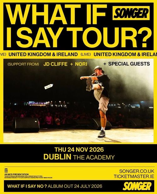 WHAT IF I SAY TOUR? NORI, Songer, JD CLIFFE at THE ACADEMY on 24 November 2026 gig poster