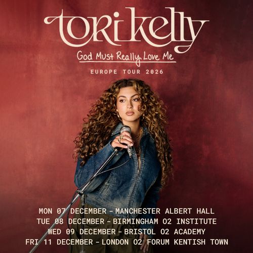 Tori Kelly - God Must Really Love Me Europe Tour 2026 Tori Kelly december 2026 tour poster