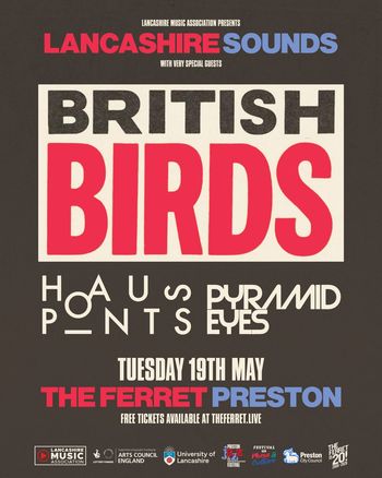 BRITISH BIRDS PYRAMID EYES, PONTS, HAUS at THE FERRET on 19 May 2026 gig poster