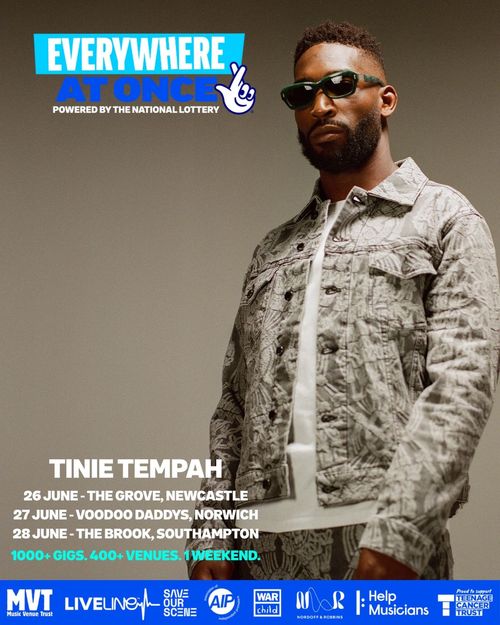 EVERYWHERE AT ONCE - Tinie Tempah Tinie Tempah june 2026 tour poster