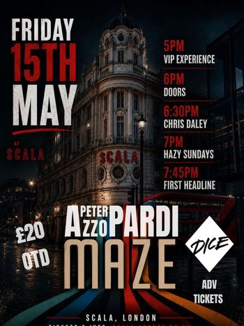 PETER MAZE Hazy Sundays, Chris Daley, Peter Mazza at Scala on 15 May 2026 gig poster