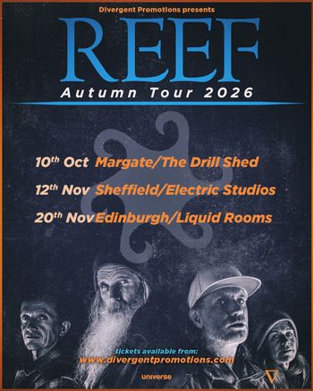 REEF Autumn Tour 2026 REEF at The Drill Shed on 10 October 2026 gig poster