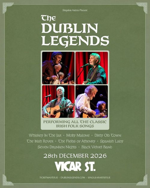 The Dublin Legends at Vicar St. on 28 December 2026 gig poster