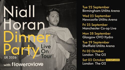 Niall Horan Dinner Party Live On Tour UK 2026 flowerovlove, Niall Horan september 2026 to october 2026 tour poster
