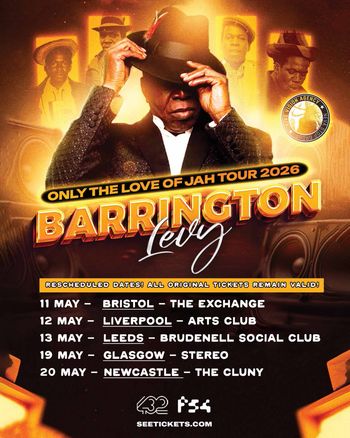 Barrington Levy - Only The Love Of Jah Tour 2026 Barrington Levy at The Exchange on 11 May 2026 gig poster