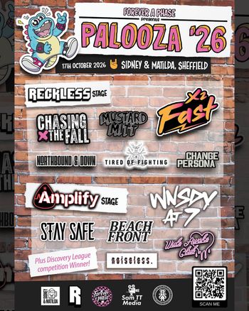 PALOOZA '26 Change Persona, STAY SAFE, Reckless Stage, noiseless., Amplify Stage, WNSDY AT 7, Wide Awake Club, Tired Of Fighting, Northbound & Down, Mustard Mitt, Chasing The Fall, Beach Front, x2 fast at Sidney & Matilda on 17 October 2026 gig poster
