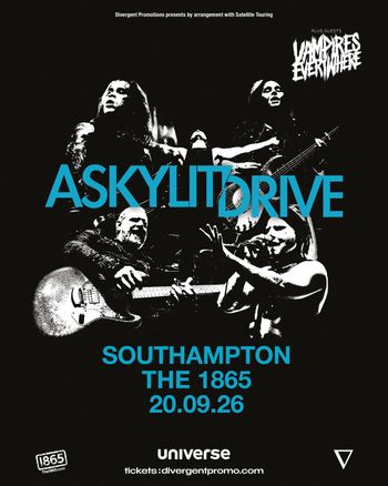 ASKYLIT DRIVE Vampires Everywhere!, ASKYLITDRIVE at THE 1865 on 20 September 2026 gig poster