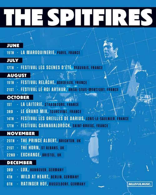 THE SPITFIRES june 2026 to december 2026 tour poster