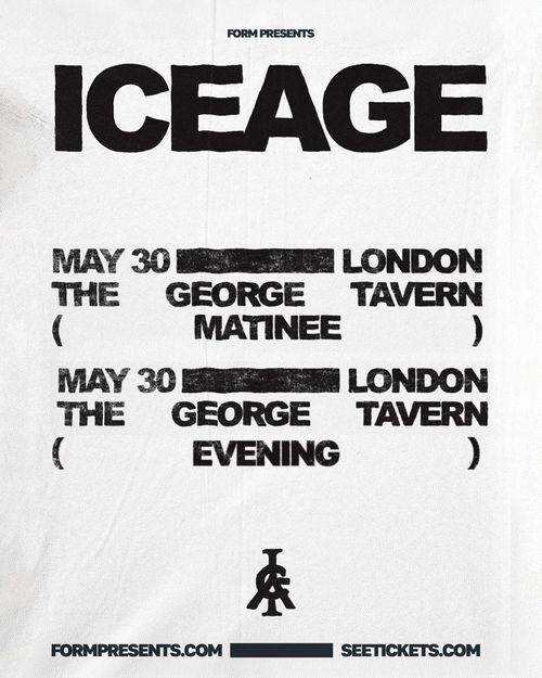 ICEAGE may 2026 tour poster