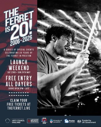The Ferret is 20! 2006-2026 Various Artists may 2026 tour poster