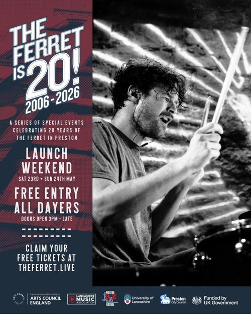 The Ferret is 20! 2006-2026 Various Artists may 2026 tour poster