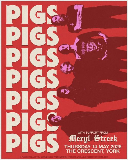Pigs Pigs Pigs Pigs Pigs Pigs Pigs with support from Meryl Streek Meryl Streek, Pigs Pigs Pigs Pigs Pigs Pigs Pigs at The Crescent on 14 May 2026 gig poster