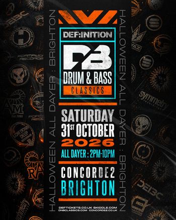 DE:FiNITION D&B Drum & Bass Classics DE:FiNITION at Concorde2 on 31 October 2026 gig poster