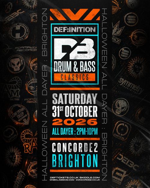 DE:FiNITION D&B Drum & Bass Classics DE:FiNITION at Concorde2 on 31 October 2026 gig poster