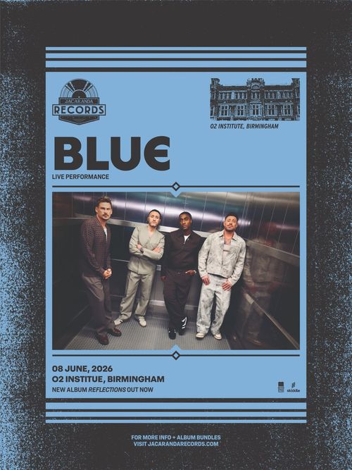 BLUE at O2 Institute on 8 June 2026 gig poster