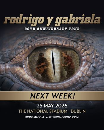 rodrigo y gabriela 20th Anniversary Tour Rodrigo y Gabriela at The National Stadium on 25 May 2026 gig poster