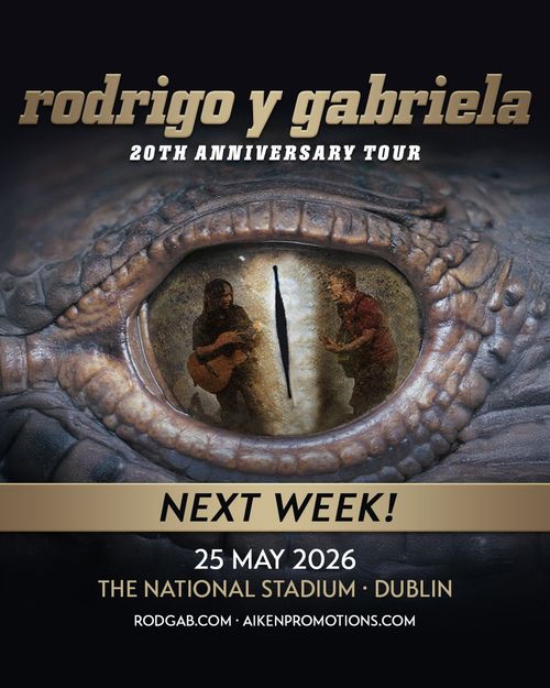 rodrigo y gabriela 20th Anniversary Tour Rodrigo y Gabriela at The National Stadium on 25 May 2026 gig poster