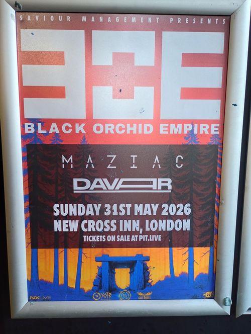 BLACK ORCHID EMPIRE DAVVAR, Maziac, DAVAR at NEW CROSS INN on 31 May 2026 gig poster