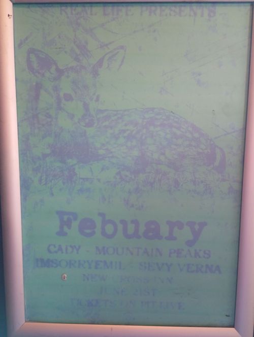 Febuary Imsorryemil, Sevy Verna, mountain peaks, CADY at New Cross Inn on 21 June 2026 gig poster