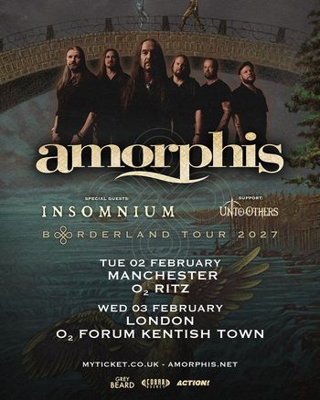 Amorphis - Borderland Tour 2027 Insomnium, Amorphis, Unto Others at O2 Forum Kentish Town on 3 February 2027 gig poster
