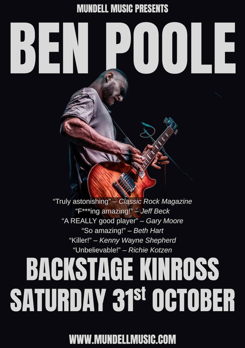 BEN POOLE at Backstage on 31 October 2026 gig poster