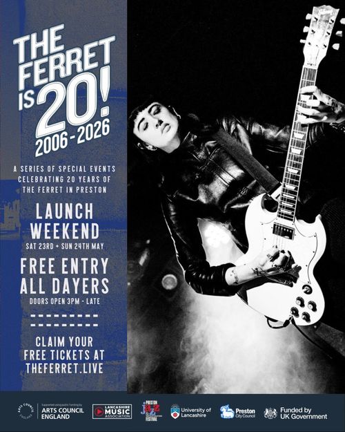 The Ferret is 20! 2006-2026 Various Artists may 2026 tour poster