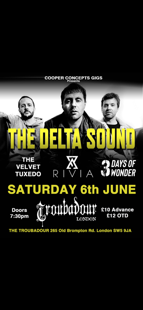 THE DELTA SOUND The Velvet Tuxedo, RIVIA at THE TROUBADOUR on 6 June 2026 gig poster