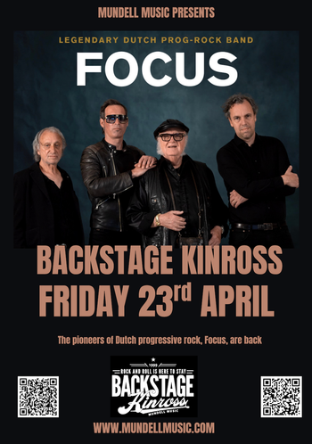 FOCUS at Backstage on 23 April 2027 gig poster