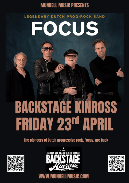 FOCUS at Backstage on 23 April 2027 gig poster