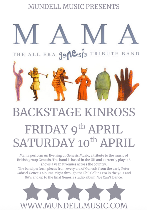 MAMA THE ALL ERA Genesis TRIBUTE BAND Mama april 2026 tour poster