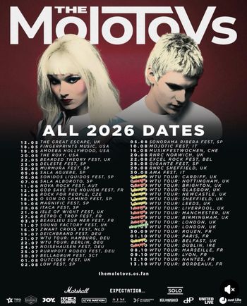The Molotovs - All 2026 Dates The Molotovs at Beaulieu Sur Mer Fest on 3 July 2026 gig poster