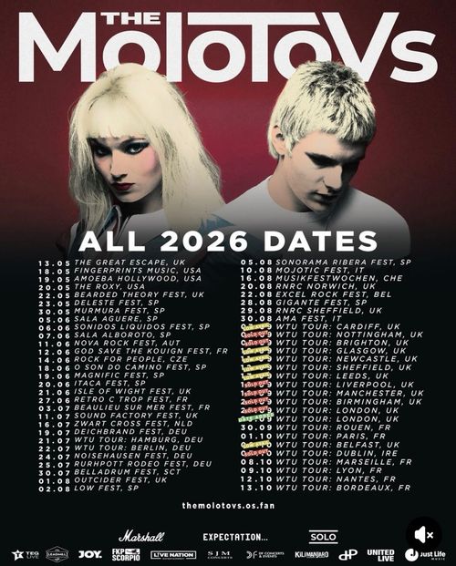 The Molotovs - All 2026 Dates The Molotovs may 2026 to october 2026 tour poster