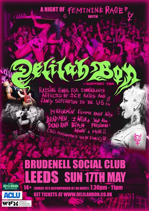 A NIGHT OF FEMININE RAGE WITH DELILAH BON Delilah Bon at Brudenell Social Club on 17 May 2026 gig poster