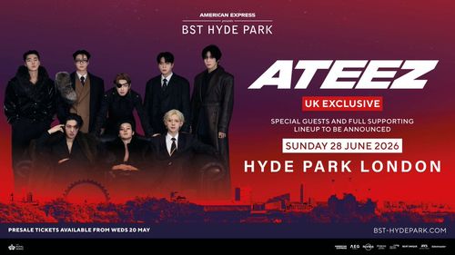 ATEEZ UK EXCLUSIVE ATEEZ at Hyde Park on 28 June 2026 gig poster