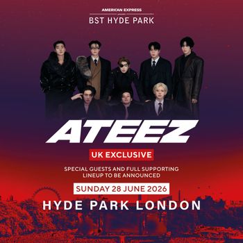 ATEEZ at Hyde Park on 28 June 2026 gig poster