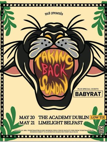 Taking Back Sunday Babyrat at The Academy on 20 May 2026 gig poster
