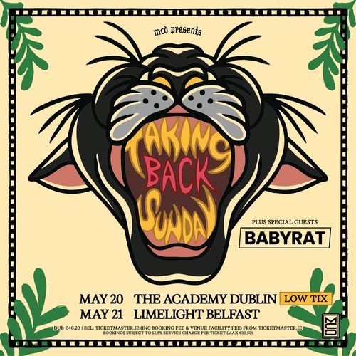 Taking Back Sunday Babyrat may 2026 tour poster